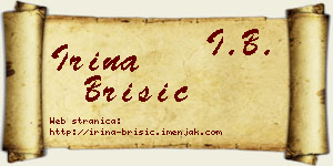 Irina Brisić vizit kartica